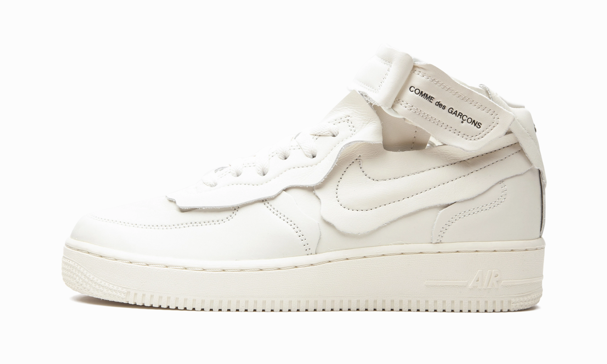 Air Force 1 Mid "Comme des Garcons White" Wave Hike Play Step