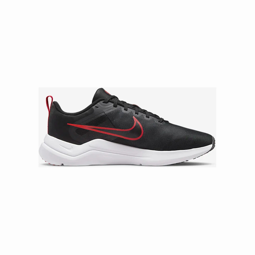 All   Day Wear Stabilizing Heel Clip Nike Men's Downshifter 12 Shoes - Black / Dark Smoke Grey / Light Smoke Grey / White