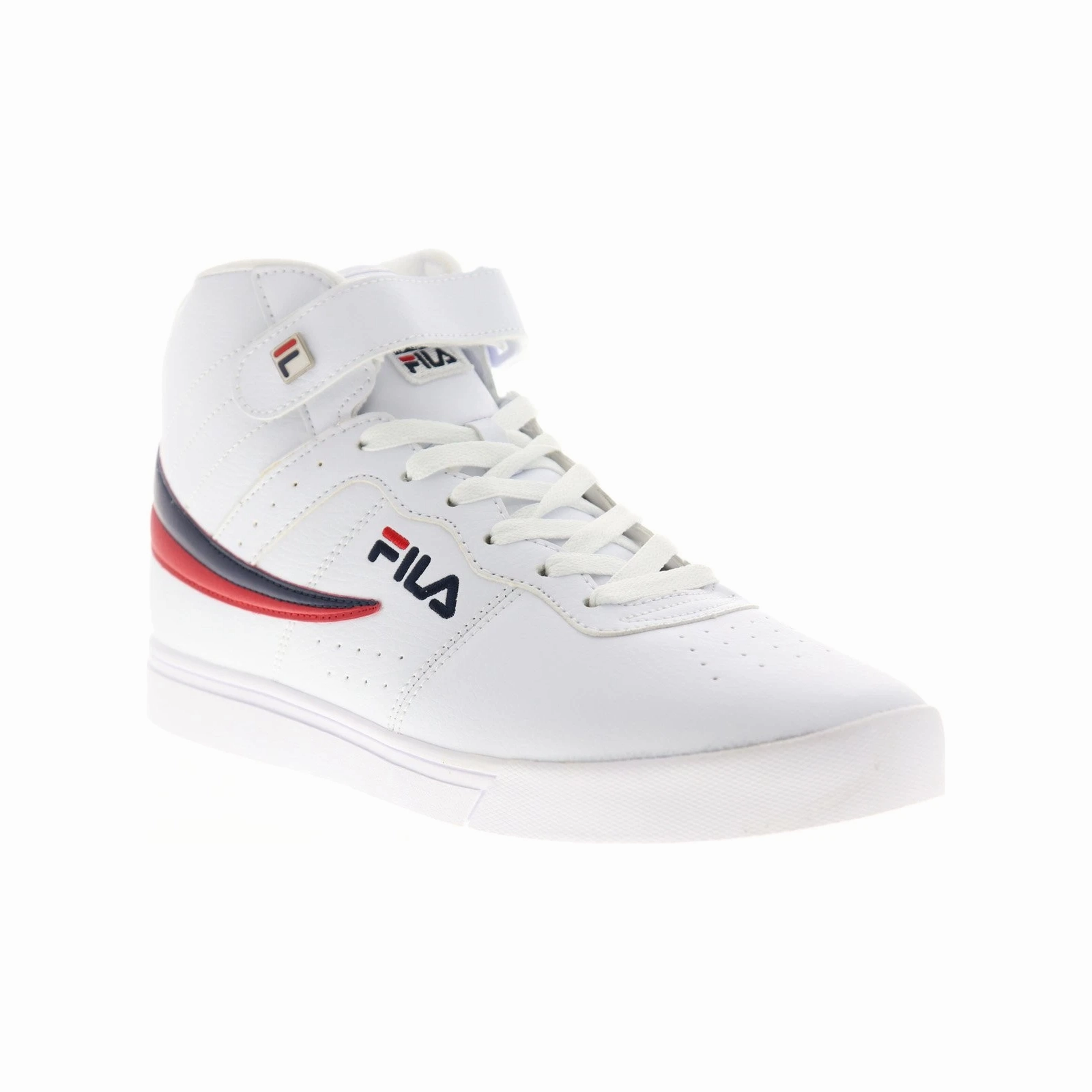 Minimalist Look Pavement Walk Fila Men's Vulc 13 Mid Plus Shoes - White / Red