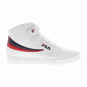 Fila Men's Vulc 13 Mid Plus Shoes - White / Red Vibrant Design