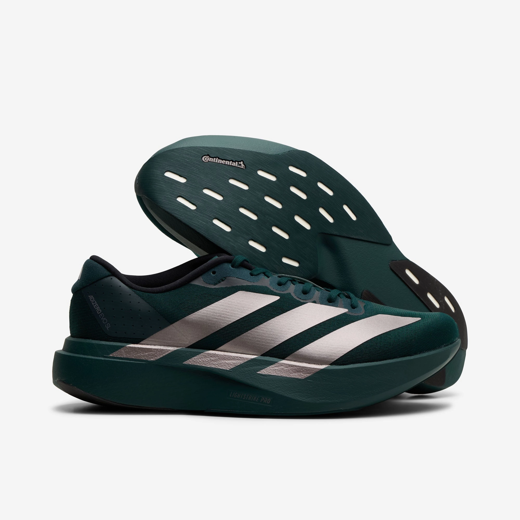 adidas Adizero EVO SL Aurora Ivy / Taupe Oxide - Iron Metallic Aerodynamic Frame
