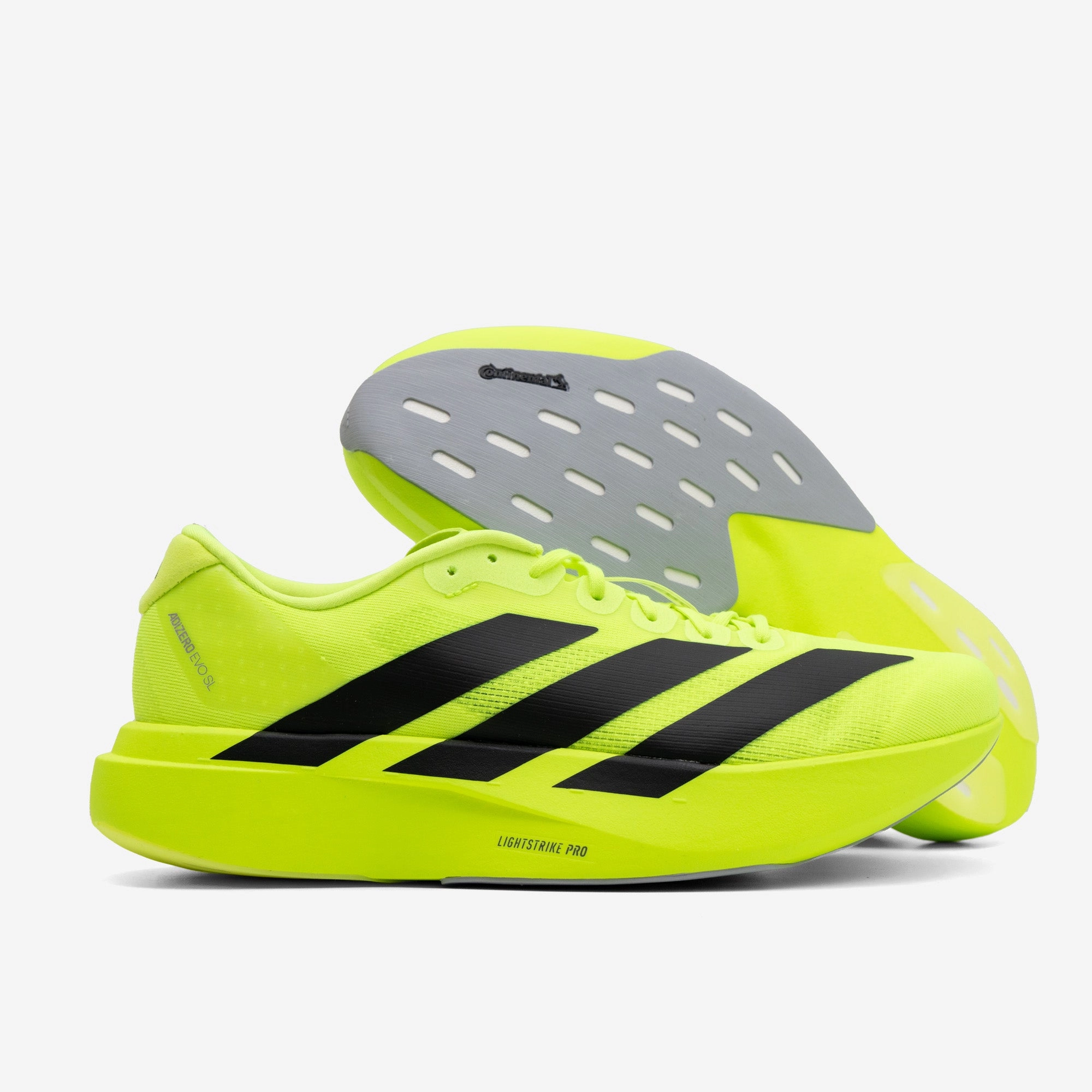 adidas Adizero EVO SL Lucid Lemon / Core Black - Metallic Silver carbon - plate running shoes
