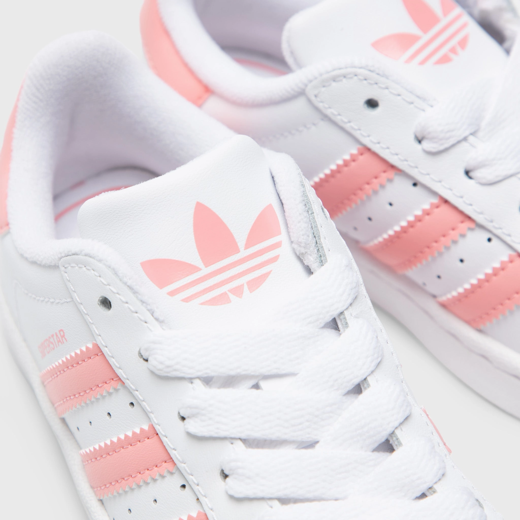 adidas Children's Superstar II White / Semi Pink Spark Odor Control Lining Dual Zone Traction