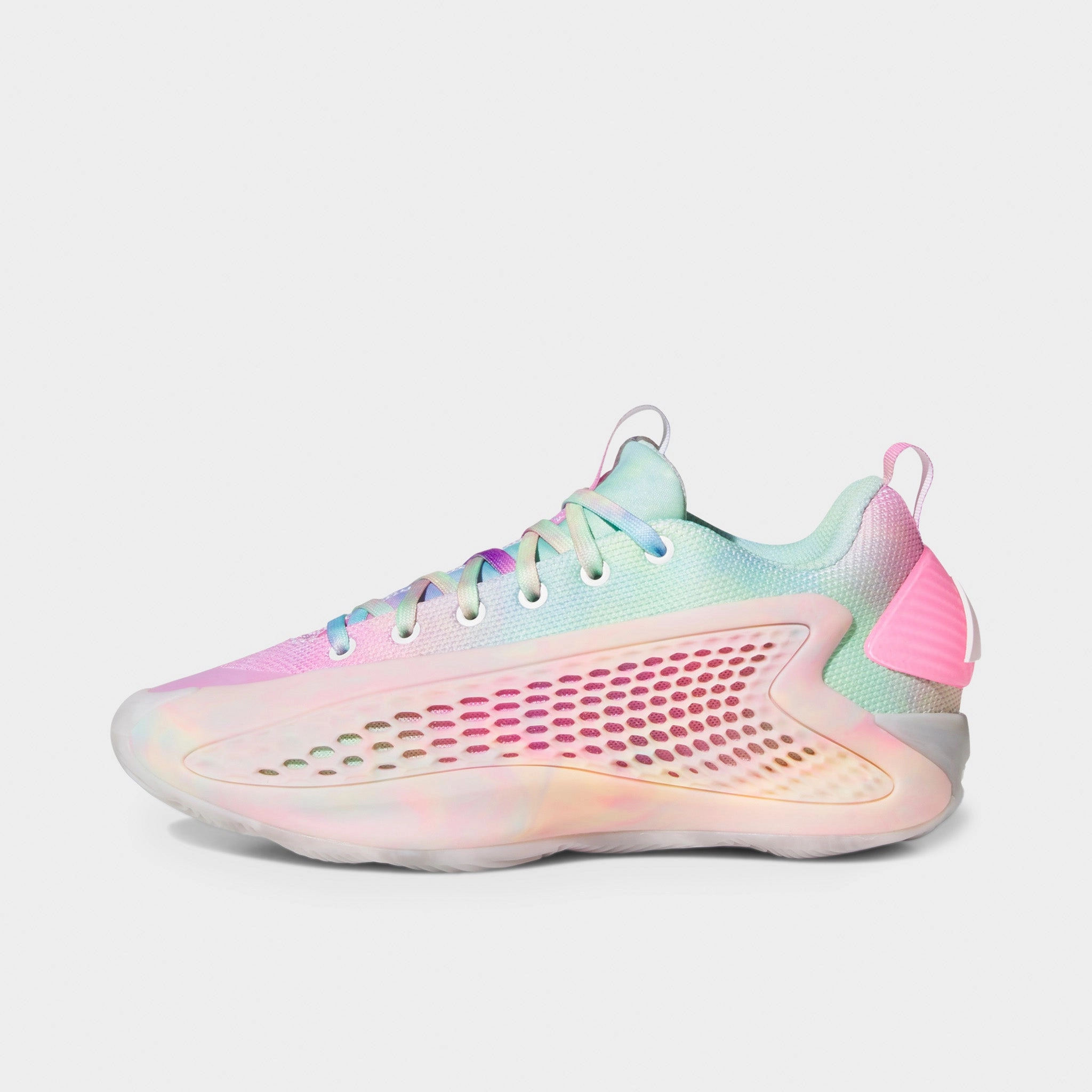 Lace System adidas Juniors' Anthony Edwards 1 Low Pink / Green - White