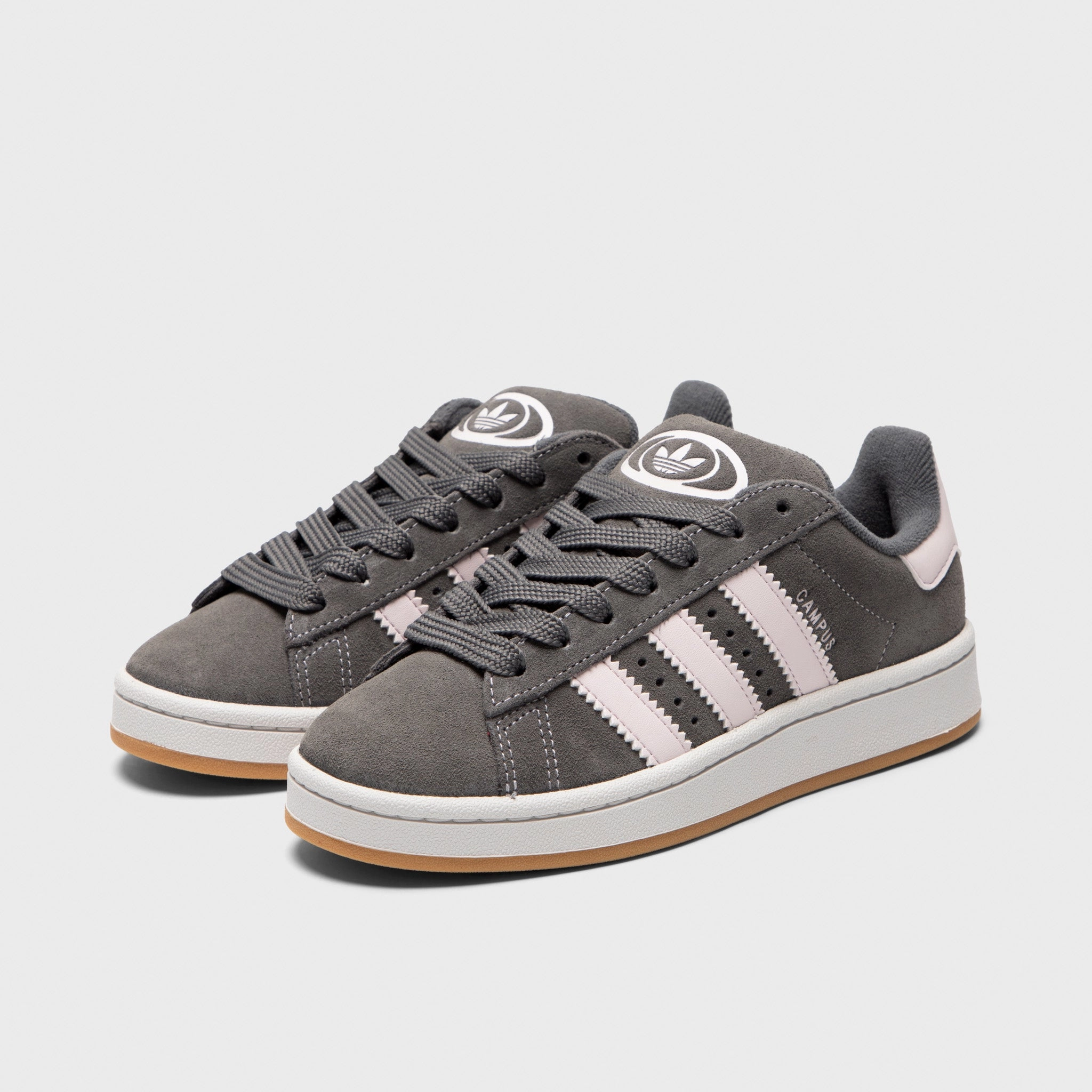 ShockAbsorbing Gym suitable adidas Juniors' Campus 00s Grey / Almost Pink - Gum