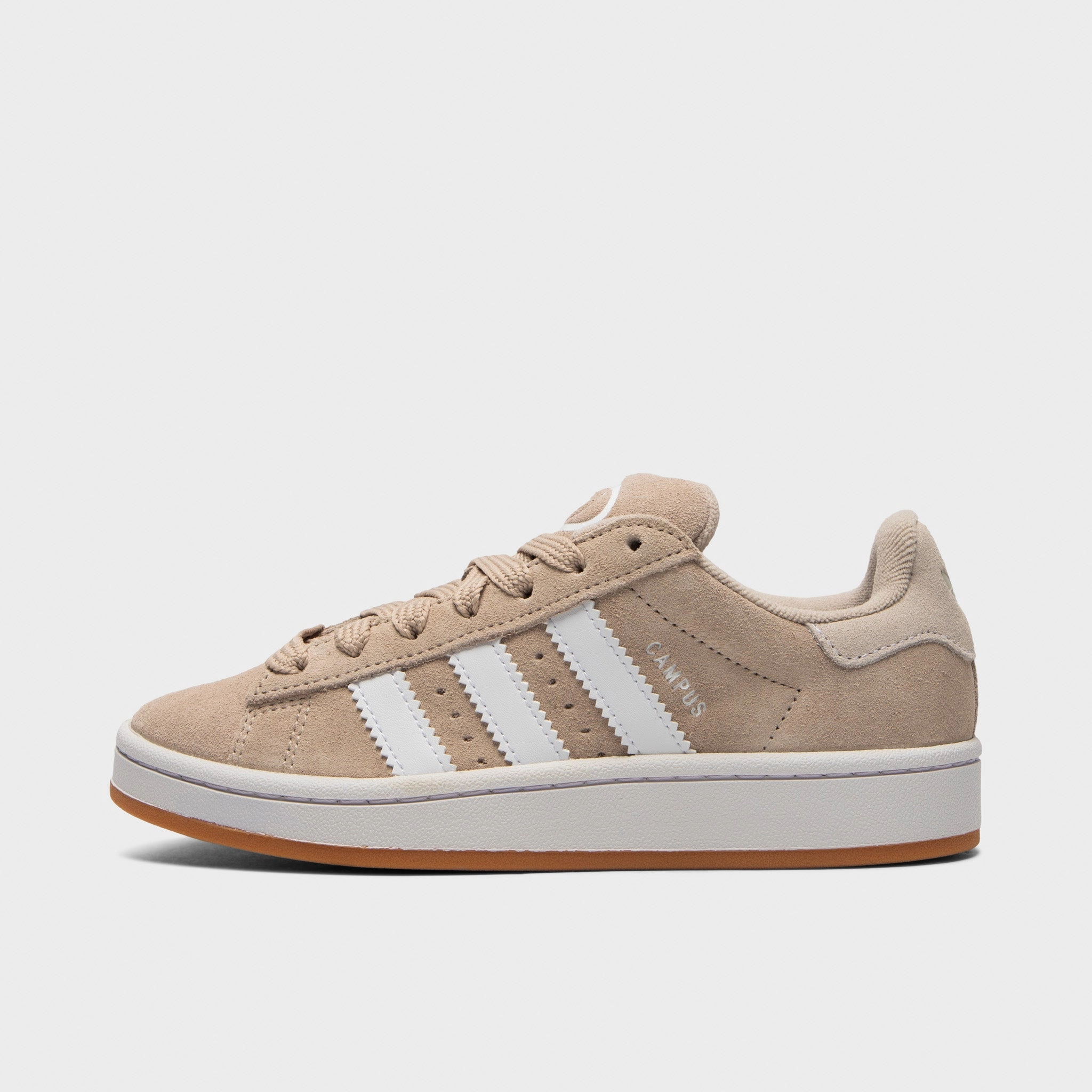 Flat Wear Lace Up Closure Mechanism adidas Juniors' Campus 00s Wonder Beige / White - Gum