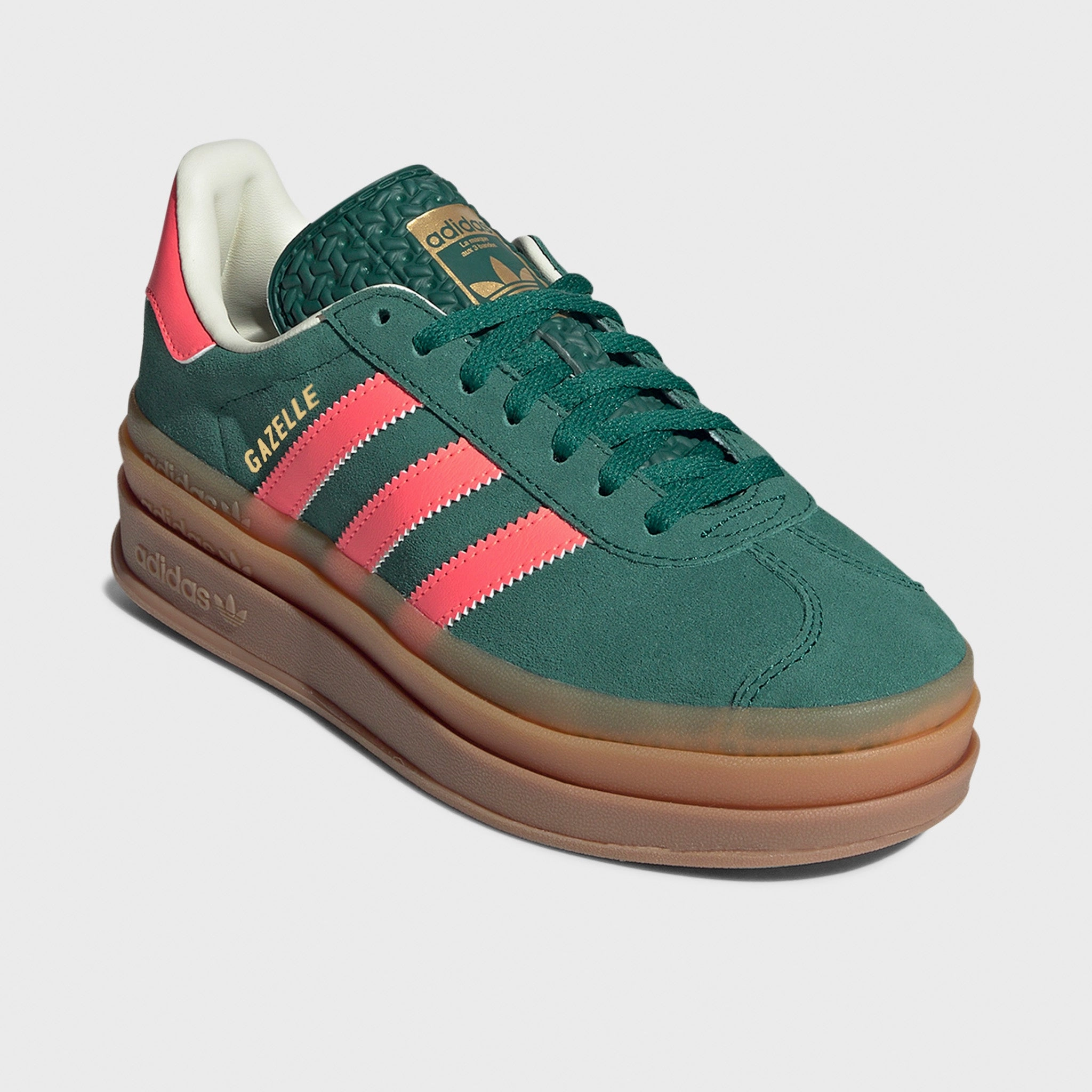 adidas Juniors' Gazelle Bold Green / Orange Shock Edge Eco Friendly Dye Process