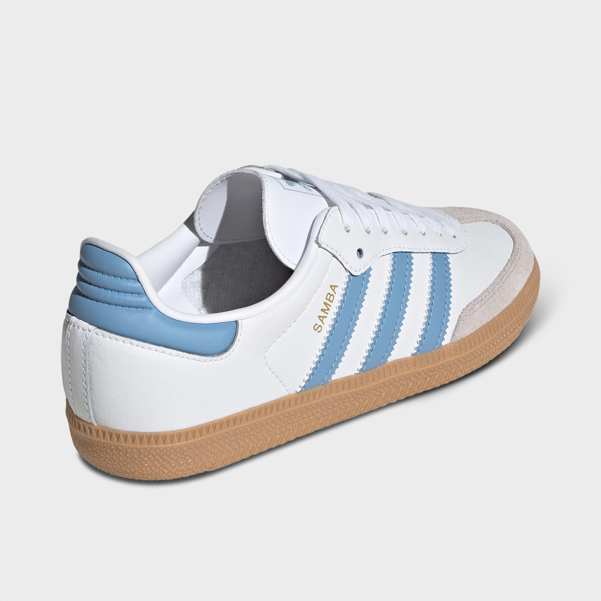 adidas Juniors' Samba OG White / Ash Blue - Gum Cloud Support