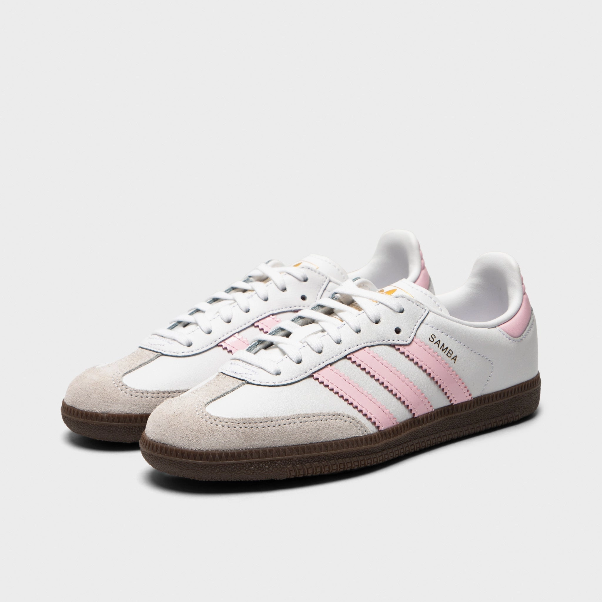 Well Cushioned adidas Juniors' Samba OG White / Cloud Pink  - Gum