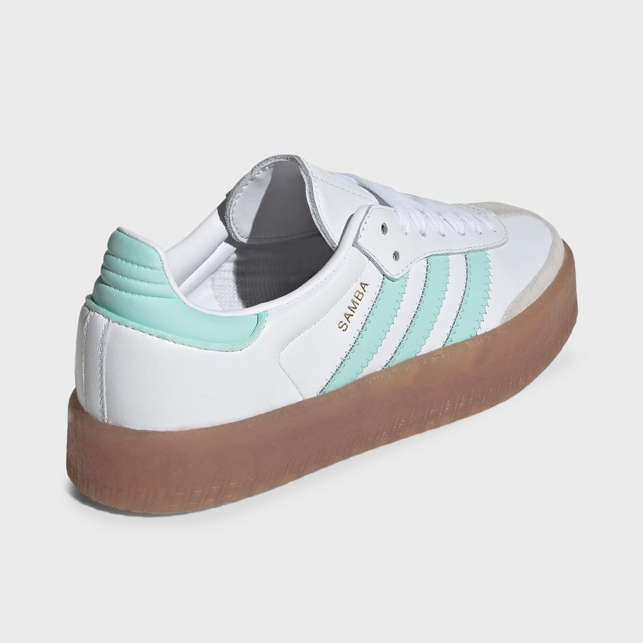 Multi Surface adidas Juniors' Sambae White / Clear Mint - Gold Metallic