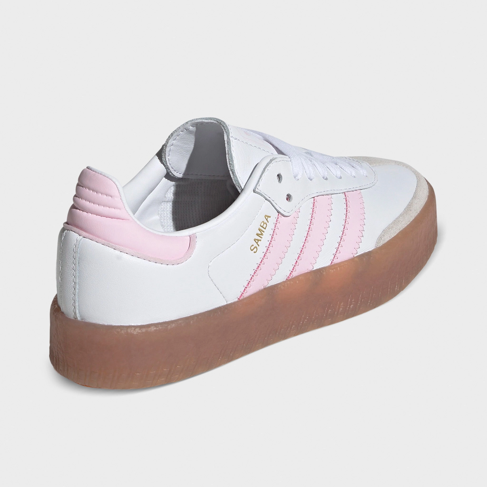 adidas Juniors' Sambae White / Clear Pink - Gold Metallic Arch   Support Luxe support