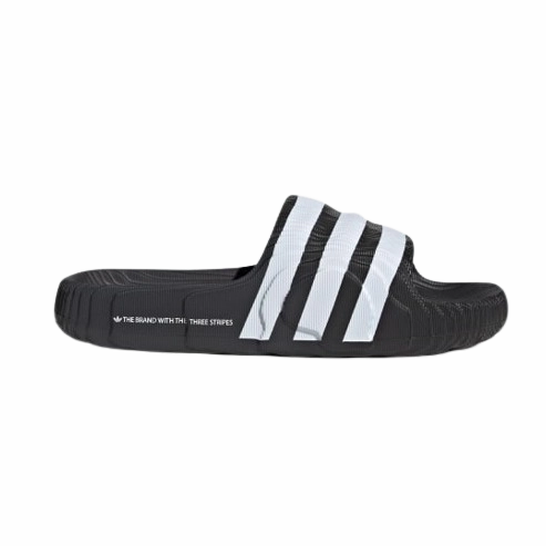 Adidas Men's Adilette 22 Slides - Core Black / Cloud White Tear Resistant Stitching