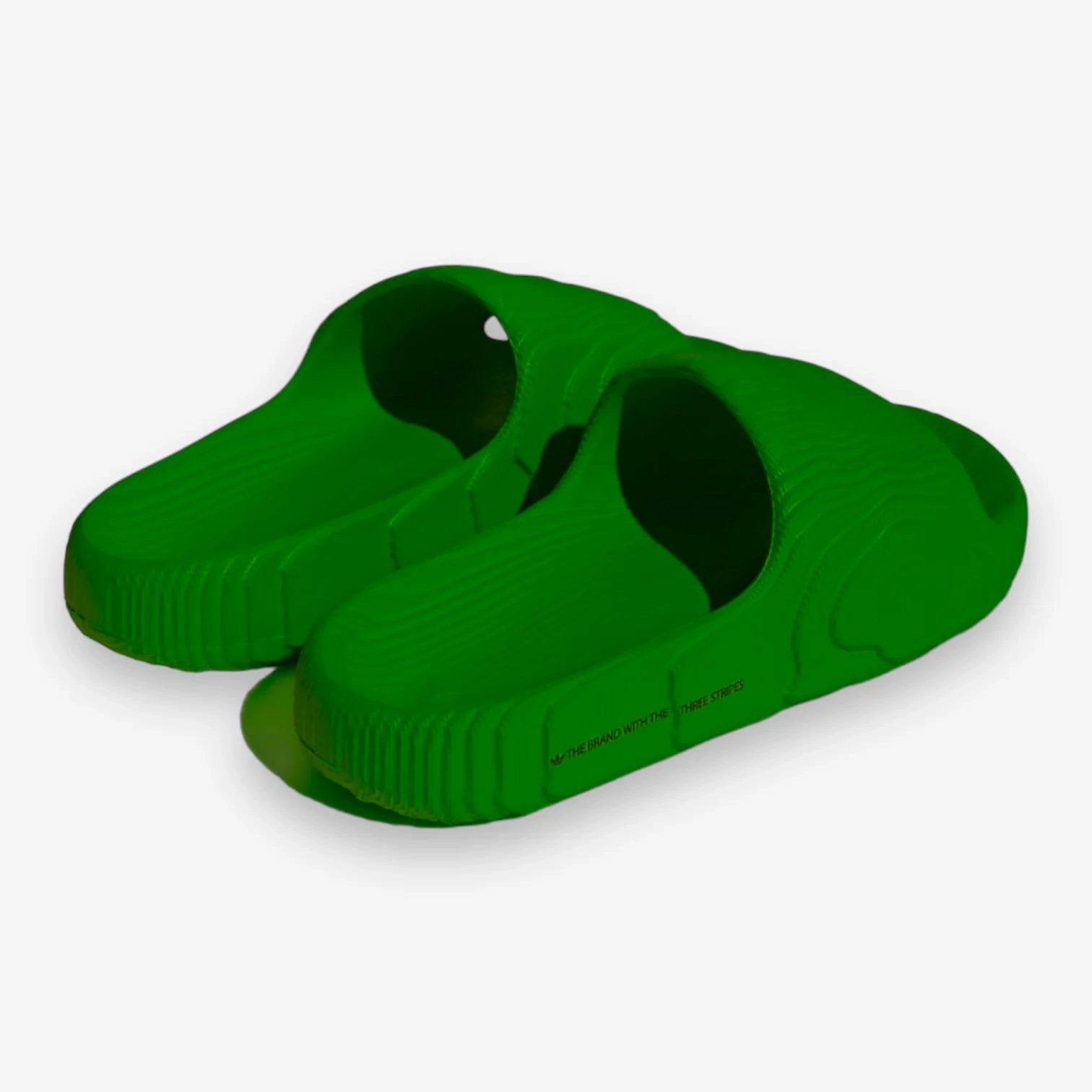 Adidas Men's Adilette 22 Slides - Green / Black Shock Absorbing TPU Impact Guard
