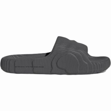 Flex Forged Sole Design Adidas Men's Adilette 22 Slides - Grey / Black
