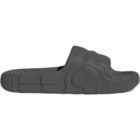 Flex Forged Sole Design Adidas Men's Adilette 22 Slides - Grey / Black