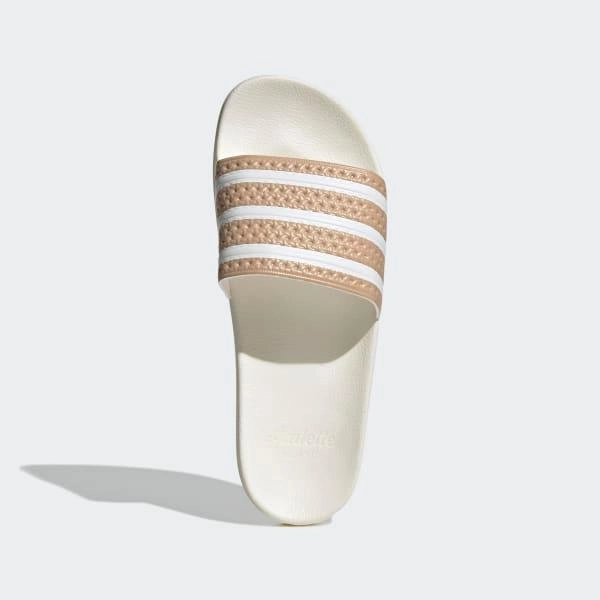 Smooth Leather High Speed Adidas Men's Adilette Slides - Magic Beige / Cloud White / Off White