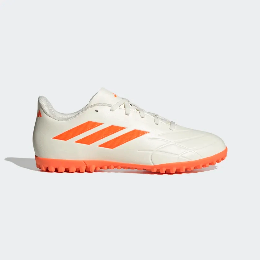 Adidas Men's Copa Pure.4 Turf Cleats - Off White / Solar Orange Lightweight Responsive Cushioning