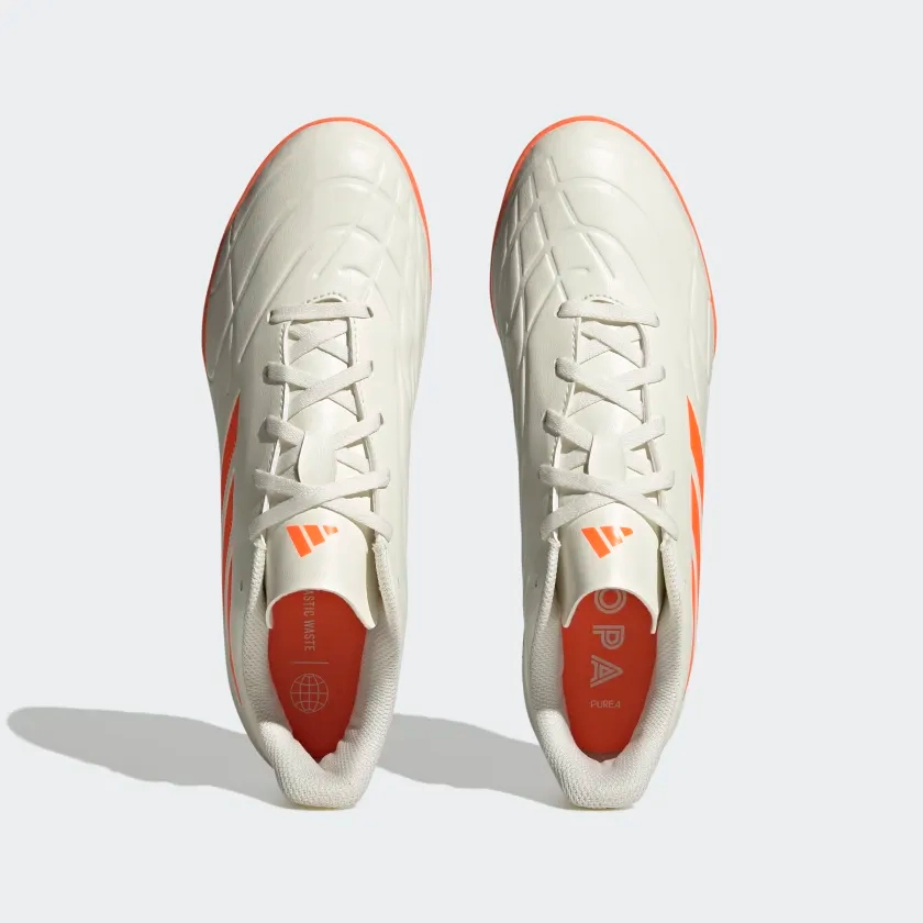 Move Smart Adidas Men's Copa Pure.4 Turf Cleats - Off White / Solar Orange