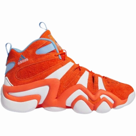 Foot Fresh Anti Collision Toe Adidas Men's Crazy 8 Shoes - Team Orange / Cloud White / Team Light Blue