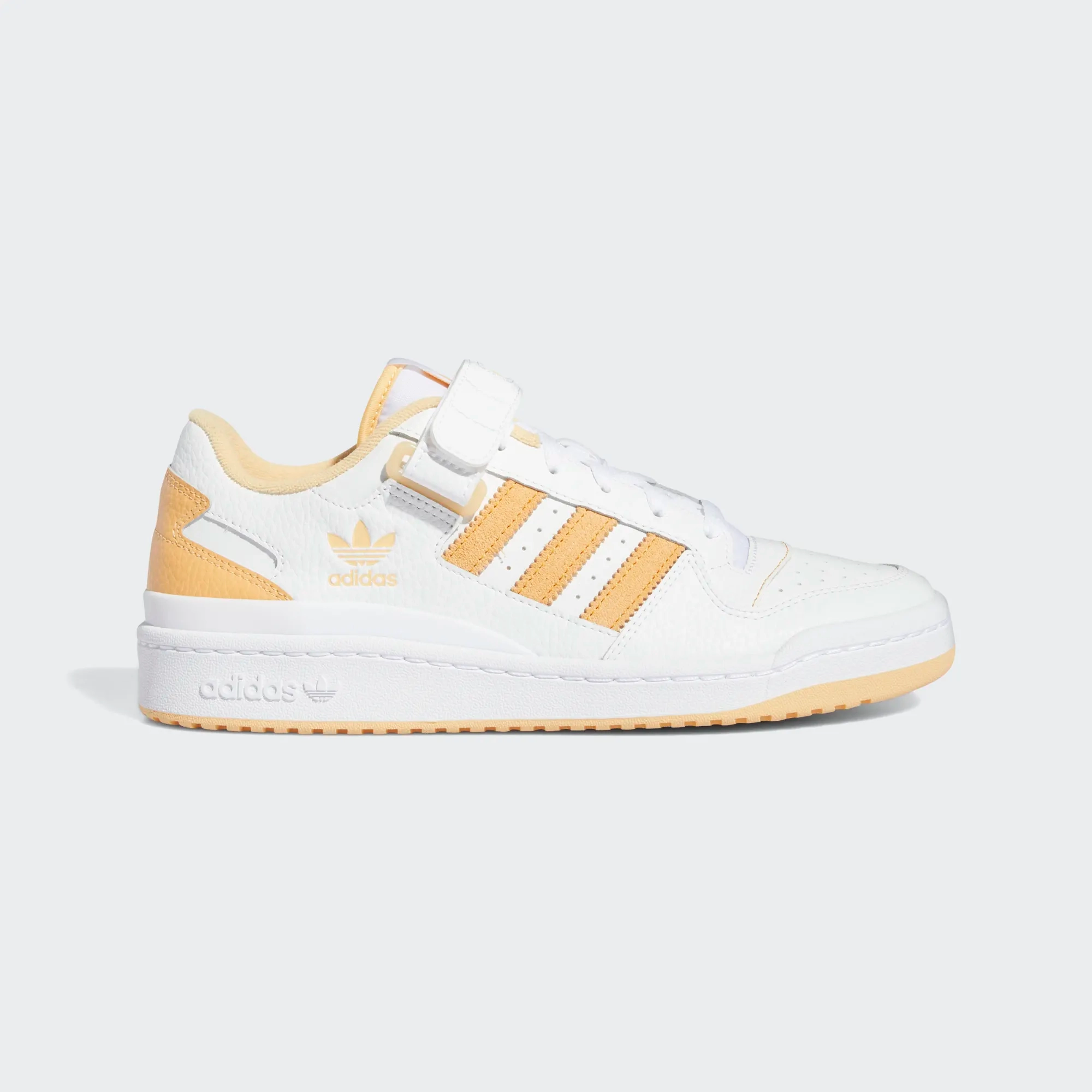 Gym suitable Worn Daily Adidas Men's Forum Low Shoes - Cloud White / Pulse Amber / Orange Rush