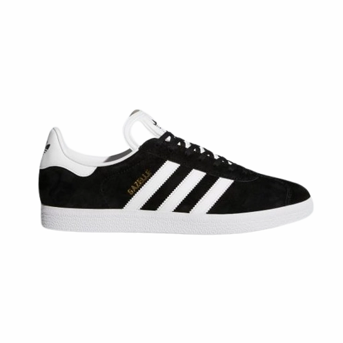 Pressure Dispersing Design Mesh Upper Adidas Men's Gazelle Shoes - Core Black / White / Gold Metallic