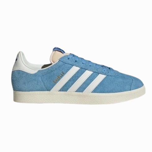Vapor Wick Fabric Outdoor Leisure Adidas Men's Gazelle Shoes - Light Blue / Off White / Cream White