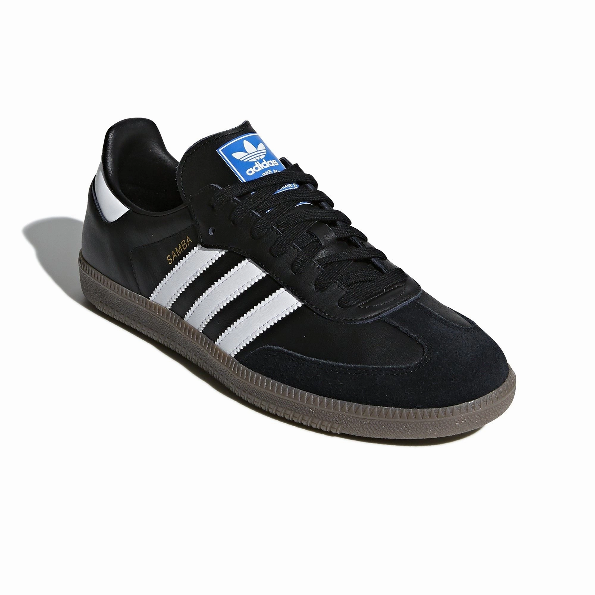 Double Stitched Adidas Men's Samba OG Shoes - Core Black / Cloud White / Gum