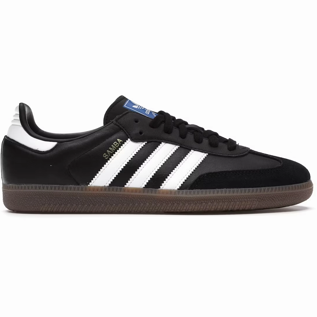 Adidas Men's Samba OG Shoes - Core Black / Cloud White / Gum Seamless Upper Comfortable Ride