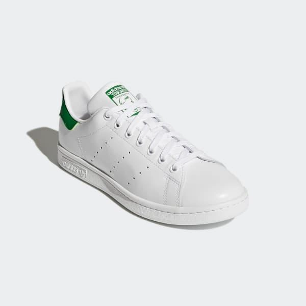 Adidas Men's Stan Smith Shoes - Cloud White / Core White / Green Flexible Toe Box