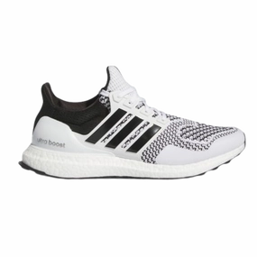 Stylish Stripes Adaptive Fit Design Adidas Men's UltraBoost 1.0 Shoes - Cloud White / Core Black / Iron Metallic