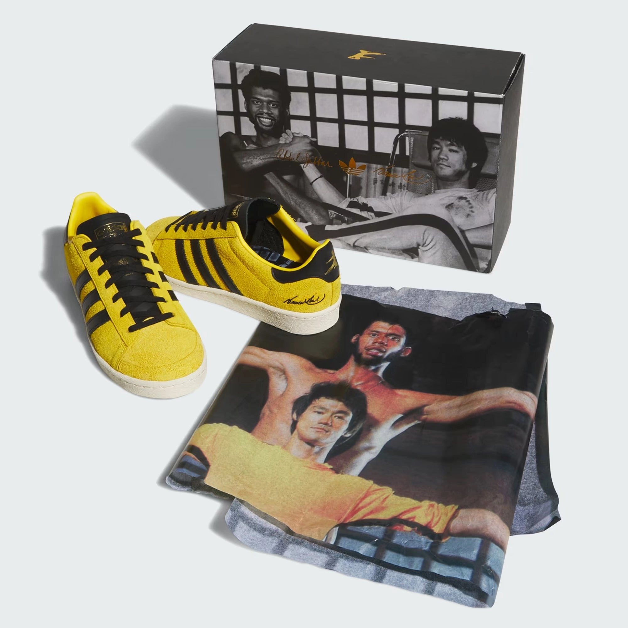 ADIDAS ORIGINALS | BRUCE LEE X ADIDAS JABBAR LO "GAME OF DEATH" { YELLOW/CORE BLACK/CREAM WHITE Structured shock absorption