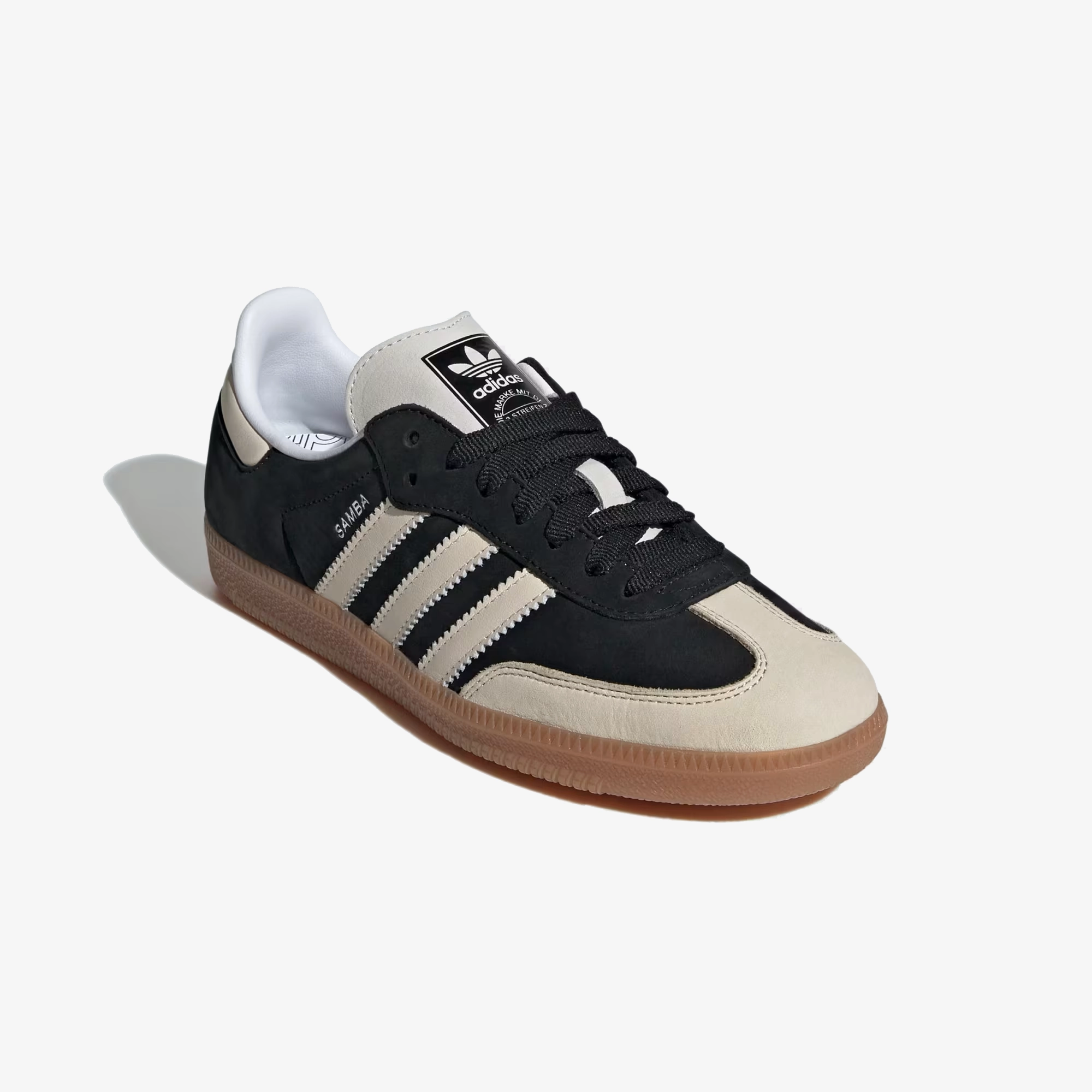 Adidas Originals | SAMBA OG  { CORE BLACK/WONDER WHITE/SILVER METALLIC Padded Ankle Support Heel Balance