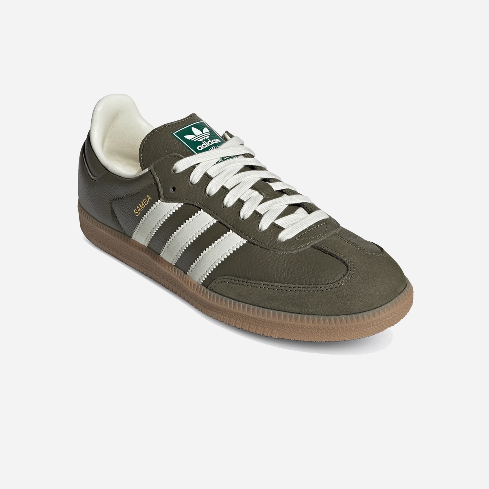 ADIDAS ORIGINALS | SAMBA OG { MEDIUM DARK KHAKI/OFF WHITE-GUM Energy Cushion
