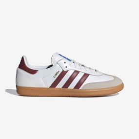 ADIDAS ORIGINALS | SAMBA OG { WHITE/BURGUNDY/GUM Vegan Material Options