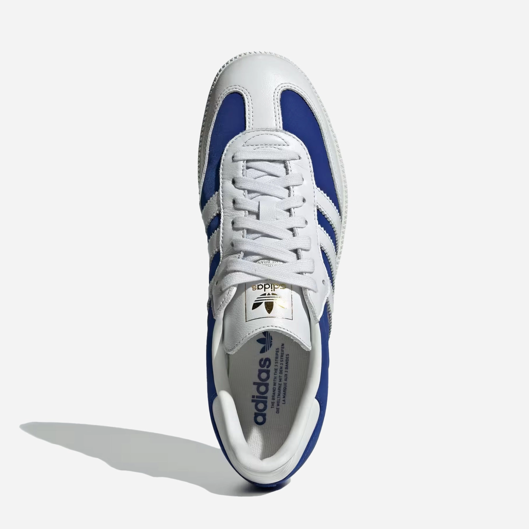 Breathable Tongue Design Vegan Material Options ADIDAS ORIGINALS | SAMBA OG { WHITE//ROYAL BLUE