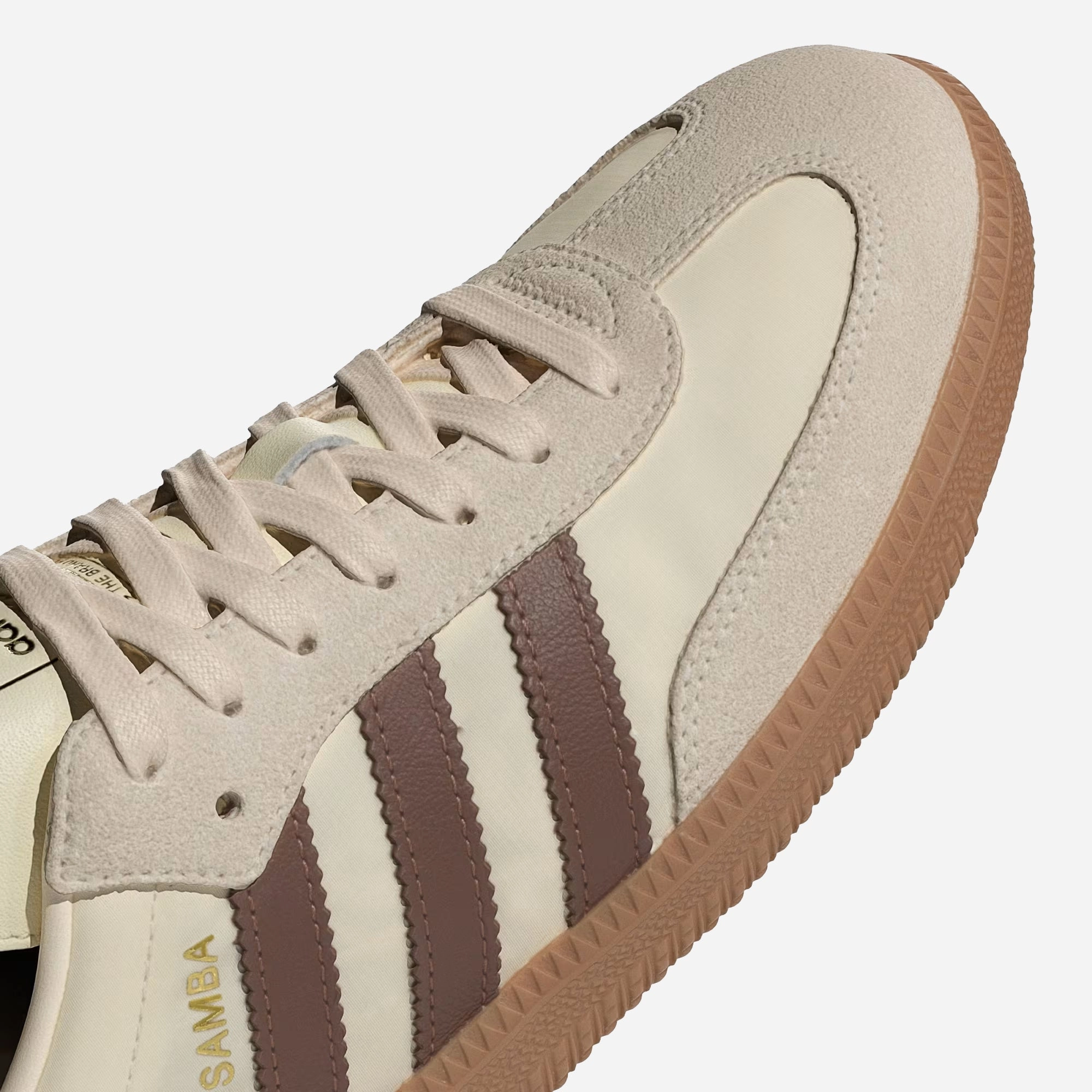 ADIDAS ORIGINALS | SAMBA OG SHOES { CREAM WHITE / PRELOVED BROWN / WONDER WHITE Reinforced Panels