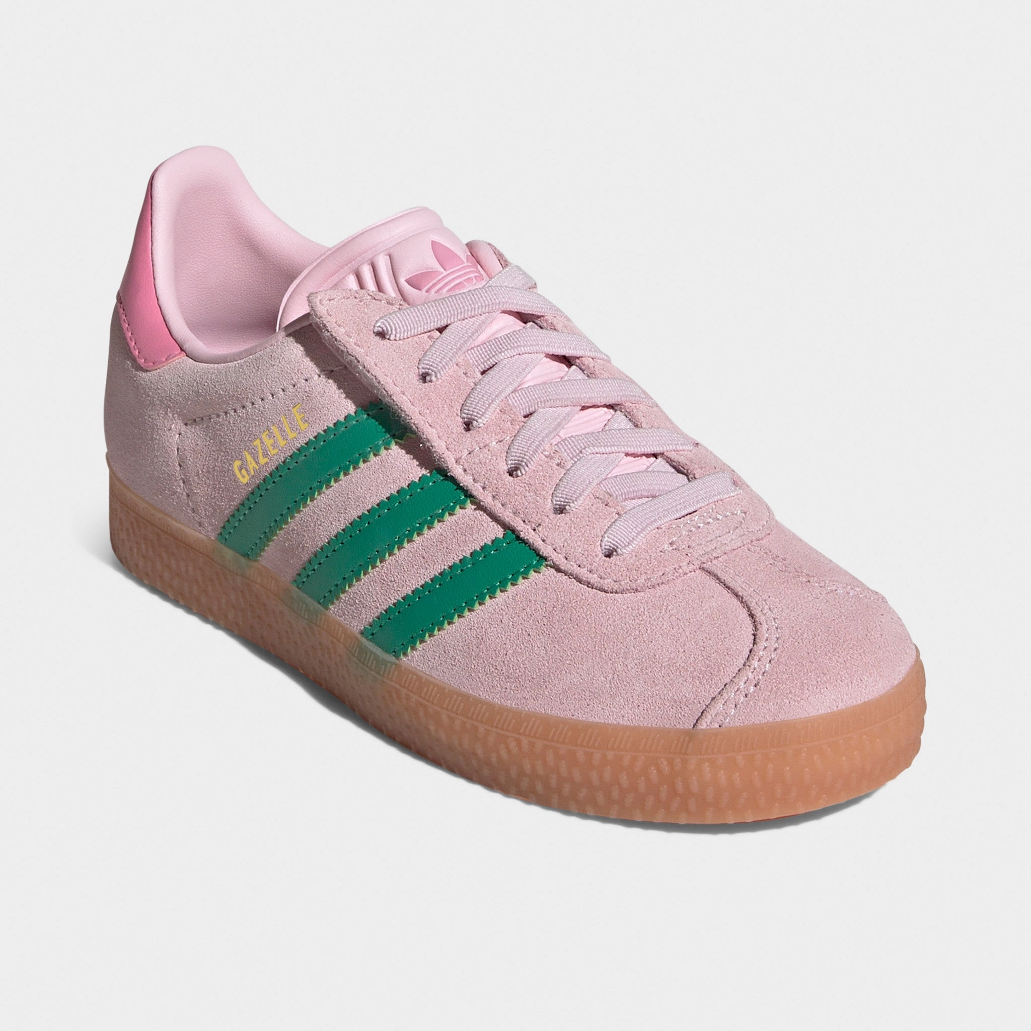 adidas Originals Children's Gazelle Pink / Green - Gum Back Pull