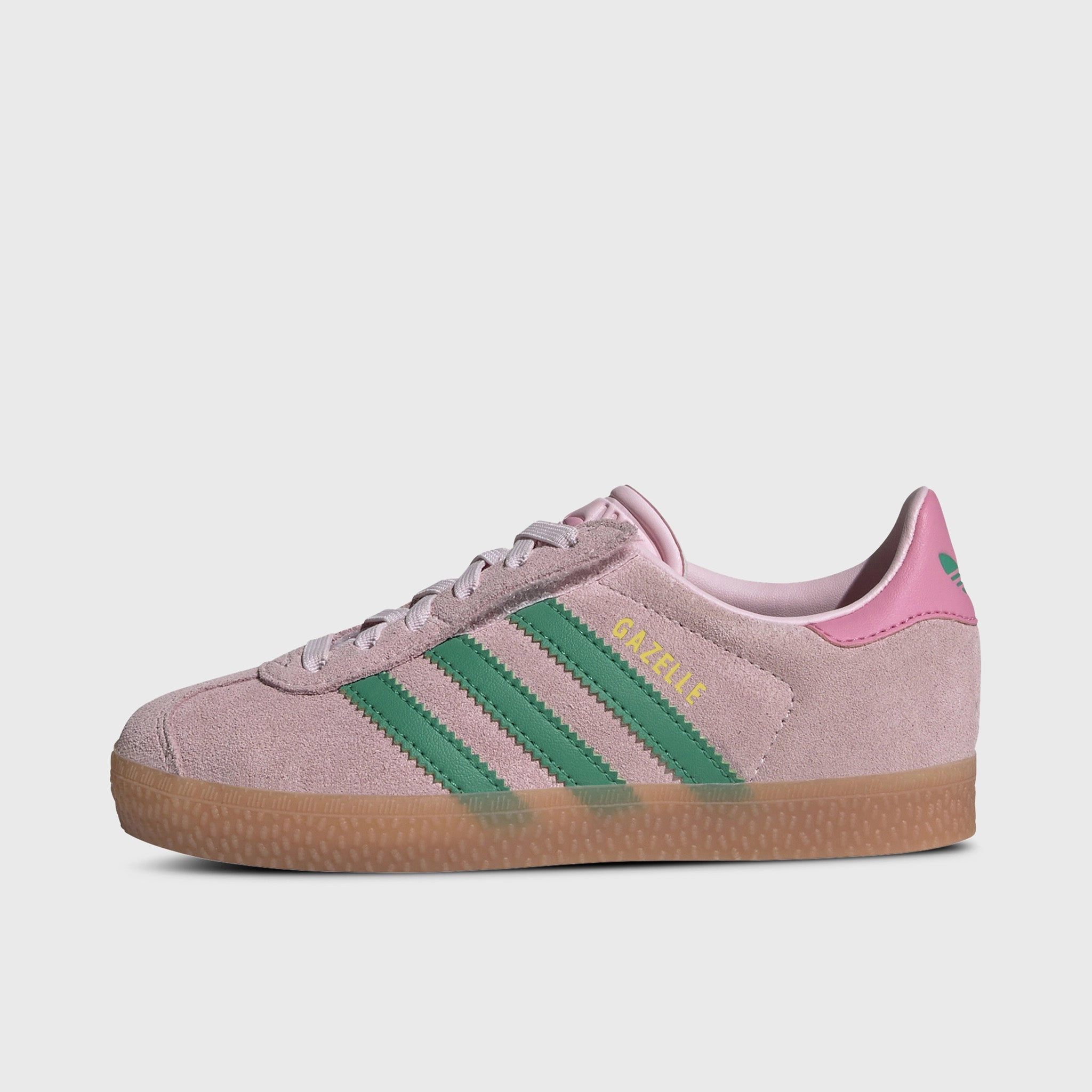 adidas Originals Children's Gazelle Pink / Green - Gum Comfort Shock Cushioned Frame