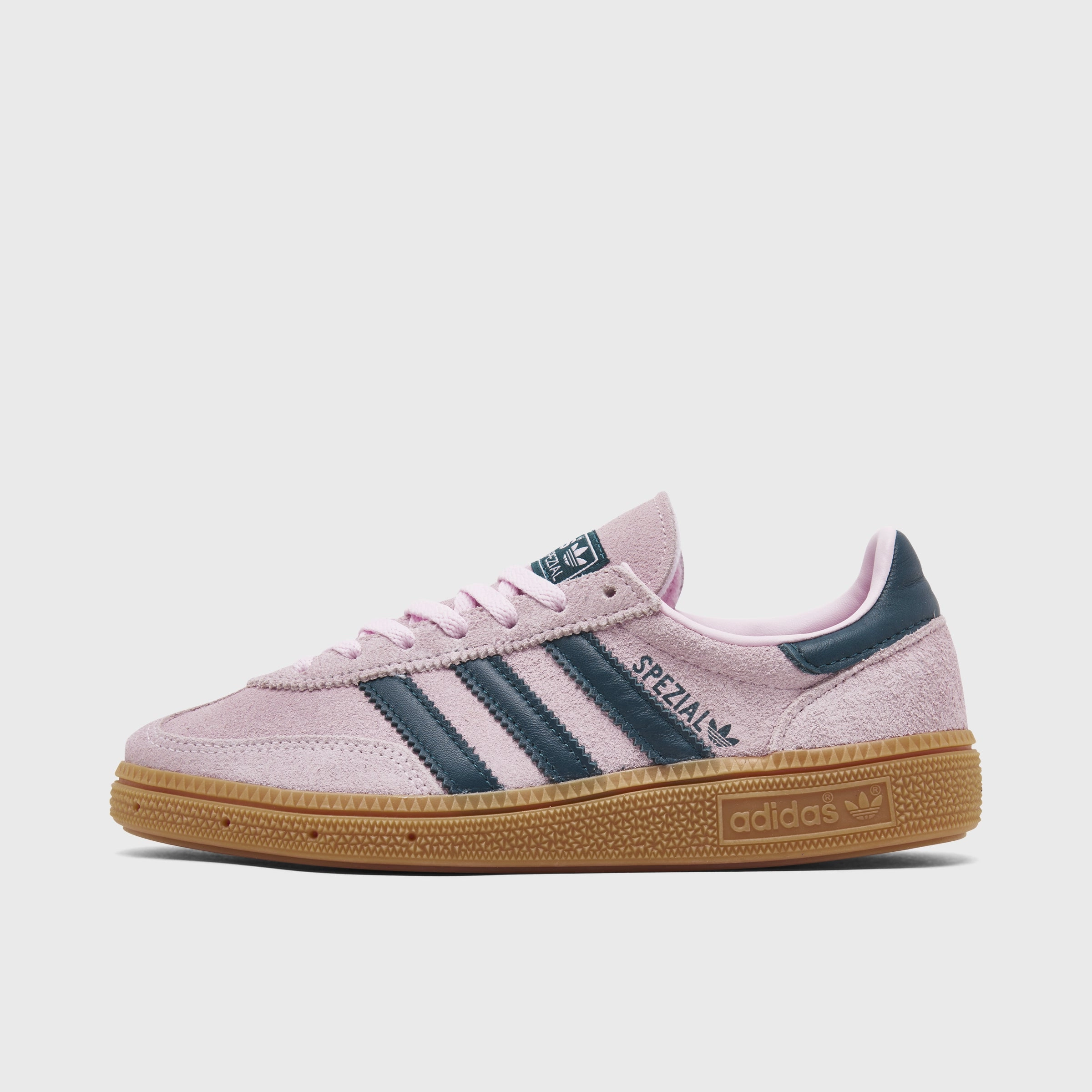 Elevated arch Sleek cushioning adidas Originals Women's Handball Spezial Clear Pink / Arctic Navy