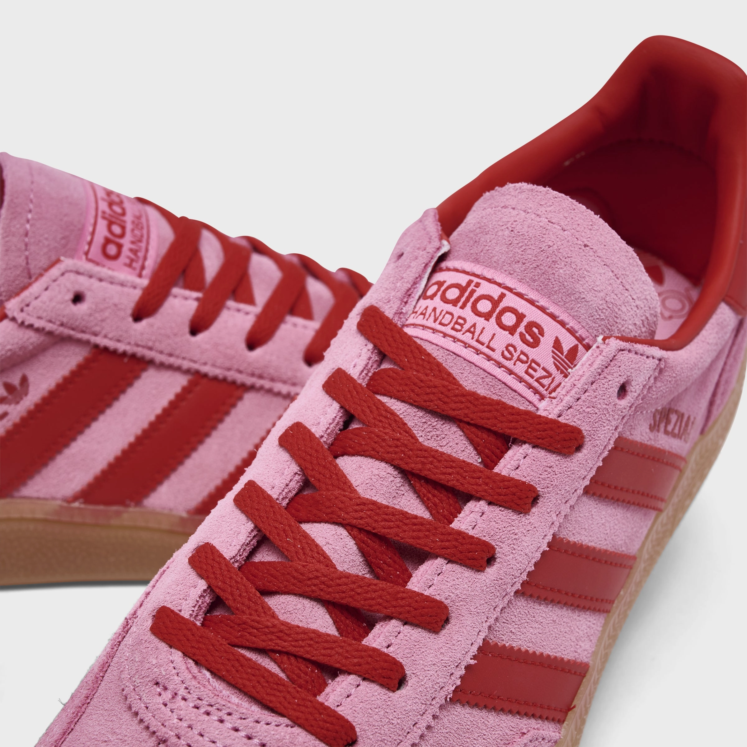 Casual Edge Vertical Flex Channel adidas Originals Women's Handball Spezial Semi Pink Glow / Better Scarlet - Gum