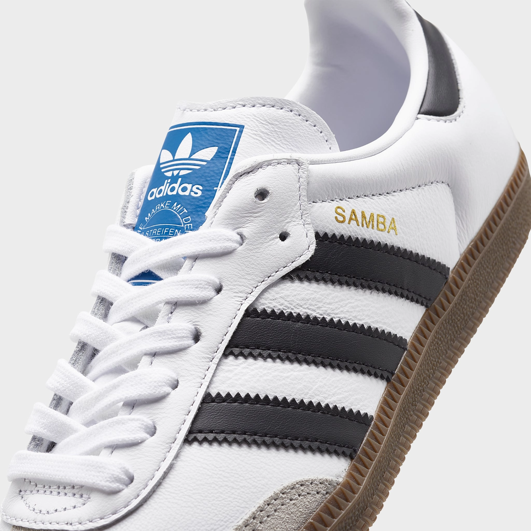 adidas Originals Women's Samba OG Footwear White / Core Black - Clear Granite Dynamic Feel Micro Perforated Vamp