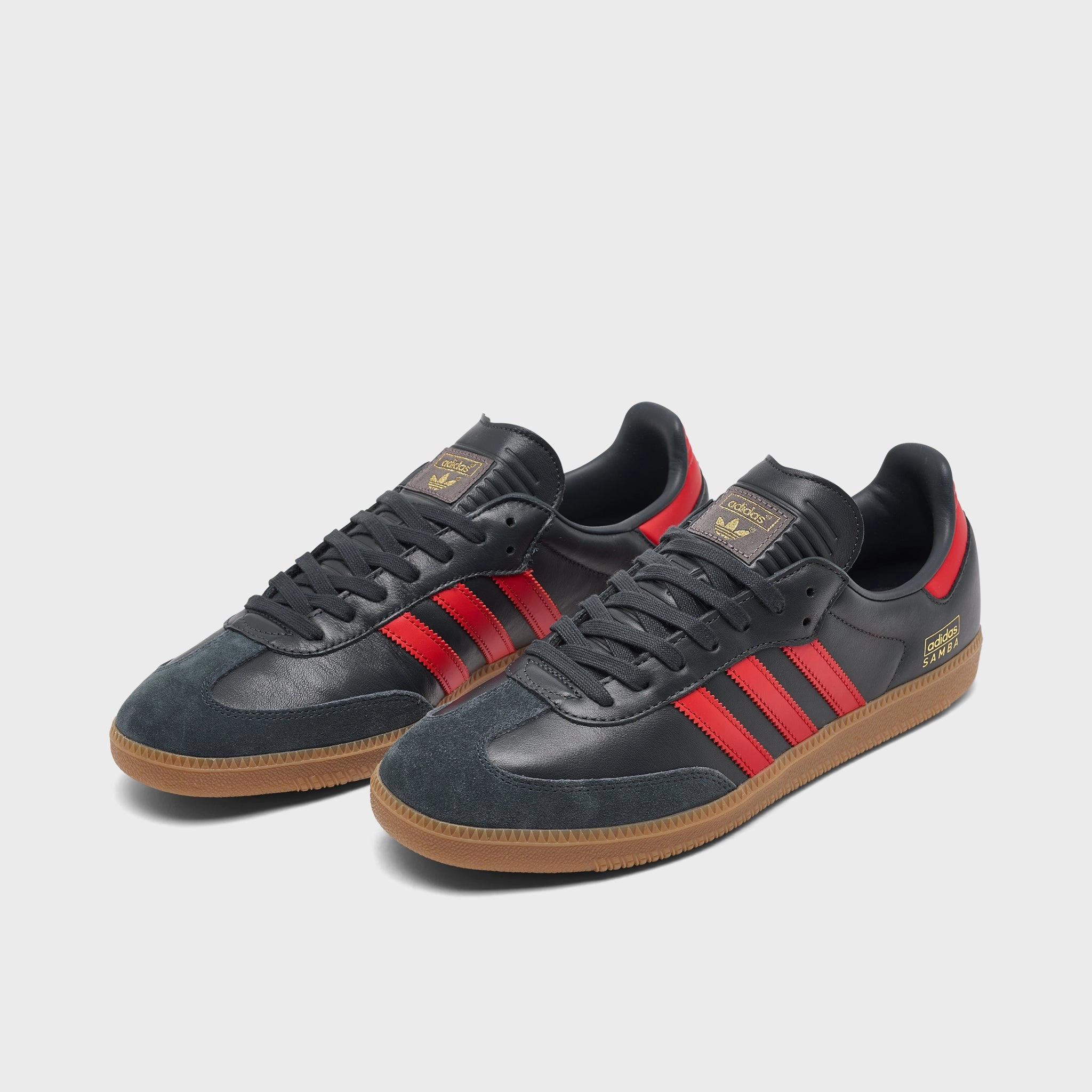 adidas Samba OG Carbon / Better Scarlet - Gum Oversized Tongue All weather