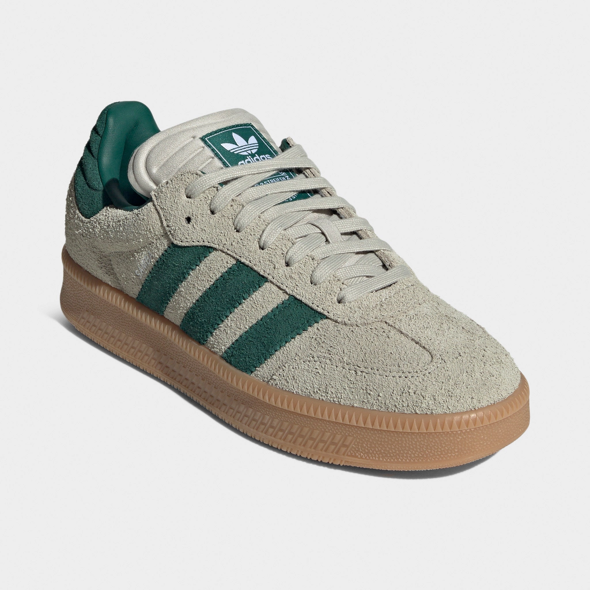 adidas Samba XLG Putty Grey / Collegiate Green - Gum Boosted sole