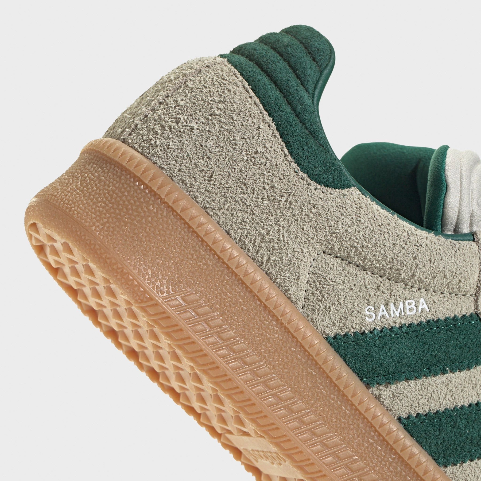 adidas Samba XLG Putty Grey / Collegiate Green - Gum HeelCushioning