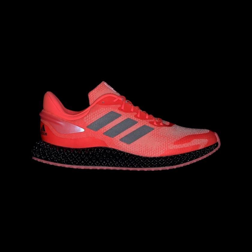 Adidas Unisex 4D Run 1.0 Shoes - Signal Pink / Core Black / Light Flash Orange PU midsole