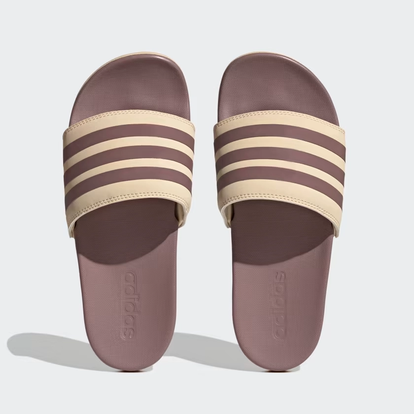 Wear Flex Outdoor Walks Adidas Women's Adilette Comfort Slides - Sand Strata / Purple