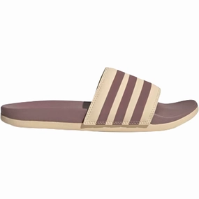 Adidas Women's Adilette Comfort Slides - Sand Strata / Purple Kinetic Stability