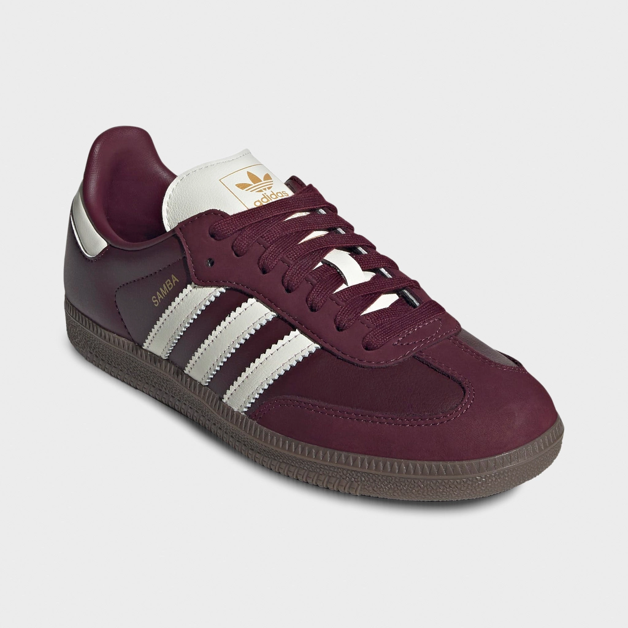 adidas Women's Samba OG Maroon / Off White - Gum Speed Comfort Pressure Relief Zones