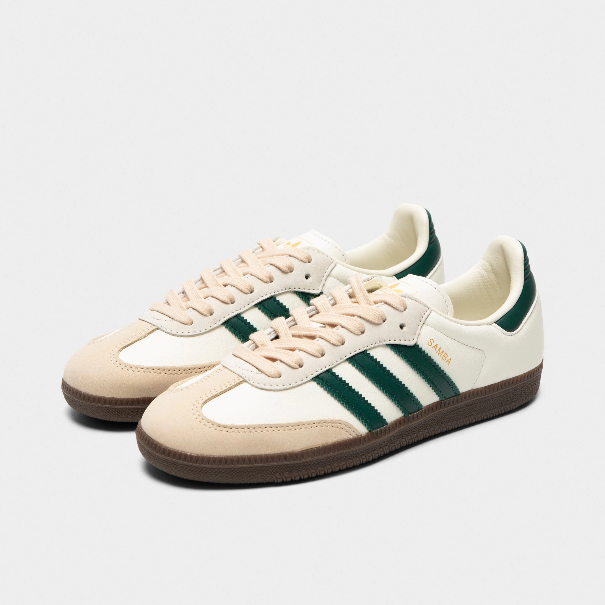 adidas Women's Samba OG Off White / Collegiate Green - Sand Strata Bounce Back Tech