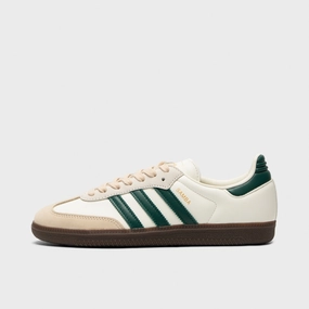 adidas Women's Samba OG Off White / Collegiate Green - Sand Strata Walk Time Pressure Dispersion